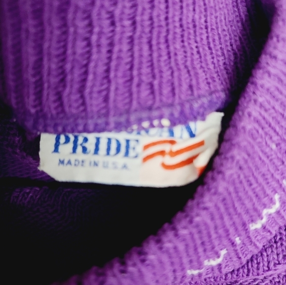 Vintage 80s Purple Mock Neck Oversized Cozy Sweater - Picture 3 of 11